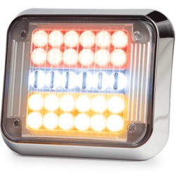 ECCO 79STTRBZ-D-NL Luz Perimetral 7x9" STTR (Rojo/Blanco/Ámbar) 12V Bisel Cromado
