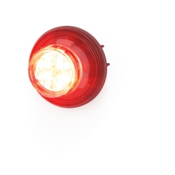 ECCO CD9012RW Estrobo Oculto de 12 LED Rojo/Claro Bisel Negro Lente Transparente