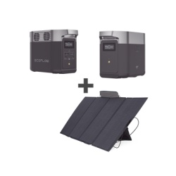 ECOFLOW DLT2KIT-BP Kit de Estacion de Energia Portatil 1024Wh + Bateria Externa 1024Wh + Panel Solar Flexible 400W (2024Wh Totales)