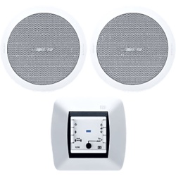EGI AUDIO SOLUTIONS 121010H/FS2CW Kit de Audio Residencial / Mando Bluetooth / 2 Bocinas de Techo / 2+2W RMS / 16Ω / Cobertura 150°