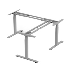 EPCOM INDUSTRIAL EM33-3A3 Base de Escritorio Motorizado Profesional Tipo L (3 Columnas) / Altura Ajustable 60-125cm / Estructura Estable / Funcionamiento Suave / 4 Preset de Posiciones / Color Gris /