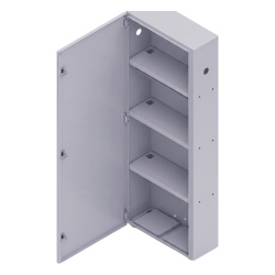 EPCOM INDUSTRIAL GBP04 Gabinete para instalacion de 4 Baterias Fabricado en Lamina Galvanizada Accesorios para poste (No incluidos)