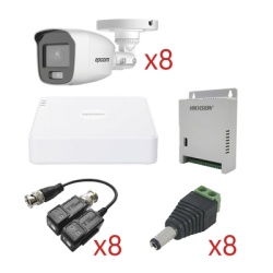 EPCOM KESTG8T8BG/A KIT TurboHD con Audio 1080p / DVR 8 Canales 1080p lite / 8 Camaras Bala (exterior 2.8 mm) / Transceptores / Conectores / Fuente de Poder / AUDIO POR COAXITRON