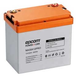 EPCOM POWER LINE BY RITAR NA30A12PRO Bateria de Iones de Sodio Ciclo Profundo / 12 Vcc 30 Ah / 360 Wh / 4000 Ciclos / Bluetooth / IP65 / Solar Marina Respaldo