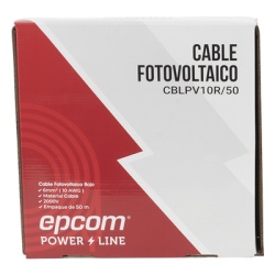 EPCOM POWERLINE KIT2CBLPV10RB/50 Cable Fotovoltaico / 6 mm² (10 AWG) / 1000/2000 V / 120°C / 50 m (164 ft) / Rojo y Negro / XLPE Resistente a UV - Img 2