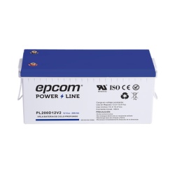 EPCOM POWERLINE PL200D12V2 Bateria de respaldo 12 V 200 Ah AGM | Certificada UL94-HB Retardo a la flama basica | Ciclo profundo | Para uso en aplicaciones fotovoltaicas y de emergencia | Terminales T5
