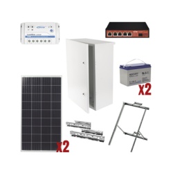 EPCOM POWERLINE WI5POE28 Kit Solar Witek de 28 W con 5 Puertos PoE 802.3 af y PoE Pasivo 24 V para alimentar Camaras IP y un Enlace Punto a Punto en 24 Vcc