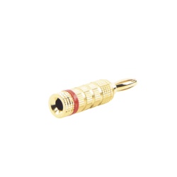 EPCOM PROAUDIO EP-BSCR Conector Banana Tipo Tornillo para Bocinas | Instalaciones Profesionales de Audio | Chapado en Oro | Color Rojo (1 Pieza)