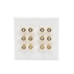 EPCOM PROAUDIO EP-WP6S Placa de Pared |Â Postes de Union Tipo Banana | Conexion para 6 Altavoces | Facil Instalacion | Conectores Chapados en Oro