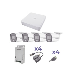 EPCOM PROFESSIONAL KESTXLT4BC KIT COLORVU TURBOHD 1080p Lite / DVR 4 Canales / 4 Camaras Bala (exterior 2.8 mm) / Transceptores / Conectores / Fuente de Poder Profesional