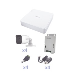 EPCOM PROFESSIONAL KEVTX8T4BG/A KIT TurboHD con Audio 1080p / DVR 4 Canales / 4 Camaras Bala (exterior 2.8 mm) / Transceptores / Conectores / Fuente de Poder / AUDIO POR COAXITRON