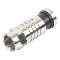 EPCOM TITANIUM TT-CON-509-RG6 Conector F Macho de Compresion para cable RG-6 Cuerpo de Bronce Niquelado.