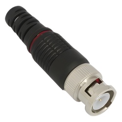 EPCOM TITANIUM TT-RG-97 Conector BNC macho en 75 Ohm con Base de Alivio Plastica Negra para Cable Coaxial RG-59/ Niquel/ Oro / Teflon.
