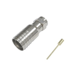 EPCOM TITANIUM TT11-F03 Conector F Macho en 75 Ohm Plegable para Instalar en Cables Coaxiales RG-11 Cuerpo de Bronce-Niquelado/ Teflon.