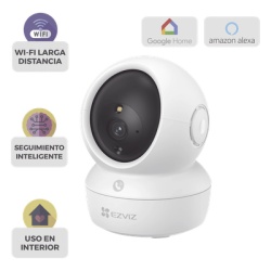 EZVIZ CSH6C/3MP Camara PT 3 Megapixel / Wi-Fi de Doble banda 2.4 / 5 GHz / Vision Nocturna A Color / Deteccion de Ruidos Fuertes / Seguimiento Inteligente / Deteccion de Humanos / Audio de Dos Vias /