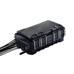 FIBERHOME FDP-420E-16 Caja de Distribucion de Fibra Optica para 24 Empalmes con 16 acopladores SC/APC simplex Exterior IP65 Color Negro