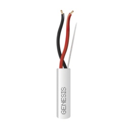 GENESIS 2121-1101/1000 Bobina de 305 Metros (1000 Pies) de Cable / 2 x 16 AWG / Riser / Tipo CMR-CL3R / Color Blanco / Para Aplicaciones de Alarmas de Intrusion Control de Acceso Automatizacion Interf