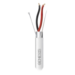 GENESIS 2202-1101 Bobina de 305 Metros (1000 Pies) de Cable 2 x 22 AWG BLINDADO / RISER / Color Blanco / Para Aplicaciones de Audio Seguridad y Control