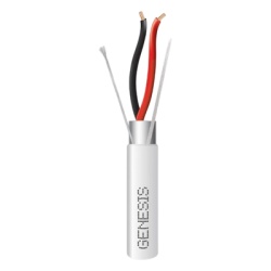 GENESIS 3202-1112 Bobina de 305 Metros (1000 Pies) de Cable 2 x 22 AWG BLINDADO / PLENUM / Color Blanco / Para Aplicaciones de Audio Seguridad y Control