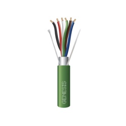 GENESIS 3206-2105/1000 Bobina de 305 Metros (1000 Pies) de Cable 6 x 22 AWG / Blindado / Plenum de Color Verde / Para Aplicaciones de Audio Seguridad y Control
