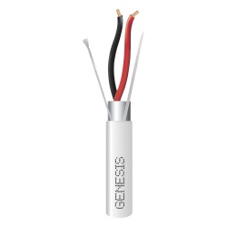 GENESIS 3221-5012 Carrete de 152 Metros (500 Pies) de Cable / 2 x 16 AWG / Blindado / Plenum / Color Blanco / Para Aplicaciones de Audio Seguridad y Control