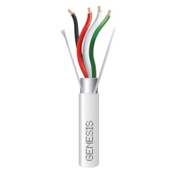 GENESIS 3224-1012 Carrete de 305 Metros (1000 Pies) de Cable / 4 x 14 AWG / Blindado / Plenum / Color Blanco / para Aplicaciones de Audio Seguridad y Control