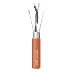 GENESIS 3322-1003 Carrete de 305 Metros (1000 Pies) / Cable 2 x 18 AWG / Color Naranja / Blindado / Plenum / Trenzado para Aplicaciones de Transmision de Datos a Alta Velocidad para Automatizacion EIA