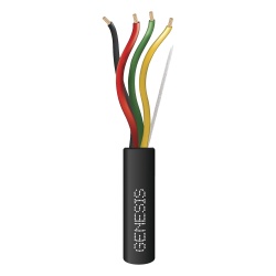 GENESIS 4154-1008 Carrete de Cable de 305 Metros (1000 Pies) / 4 x 14 AWG / Cable Direct Burial / Color Negro / Para Uso en Intemperie / Uso en Aplicaciones en Sistemas de Deteccion de Incendio y Sist