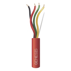 GENESIS 4314-1004/1000 Carrete de 305 Metros (1000 Pies) de Alambre / 4 x 14 AWG / Riser / Tipo FPLR-CL3R / Resistente al Fuego / Color Rojo / Para Sistemas Contra Incendio o Sistemas de Evacuacion