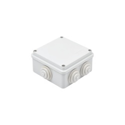 GEWISS GW-44-004 Caja Estanca de PVC Para Derivacion y Conexion 6 Entradas Tapa Atornillada 100x100x50 mm (Area Interna) Uso Exterior IP55 Material que no Propaga el Fuego y Libre de Halogenos