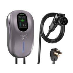 GREENC S02US40A Estacion de Carga para Vehiculos Electricos / 40 A / 9.6 kW / Conector Tipo 1 (SAE J1772) / 110-240 V AC / Pantalla LCD 4.3 in (10.9 cm) / WiFi / APP / RFID / IP65 / Cable TPE 5 m (16.