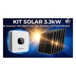 GROWATT MIC3300KIT2 Kit Solar Interconexion / 3kW 220Vca / Inversor GROWATT/ Montaje Incluido