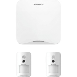 HIKVISION AXHOME-KIT-GSM-PIR-CAM Kit de Alarma Inalámbrico / Wi-Fi 2.4 GHz y GSM 3G/4G / 16 Zonas Configurables / 2 Cámaras PIR con Verificación Visual / Alcance Radio 1200 m / Inmunidad Mascotas 24 kg