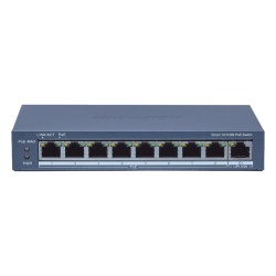 HIKVISION DS-3E1309P-EI(B) Switch Administrable PoE+ / 8 Puertos 10/100 Mbps / Uplink Gigabit / PoE Extendido 300 m (984.3 ft) / 110 W / Gestión Remota