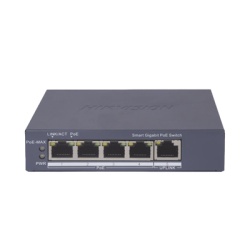 HIKVISION DS-3E1505P-EI Switch Gigabit PoE+ / Administrable / 4 Puertos 1000 Mbps PoE+ / 1 Puerto 1000 Mbps Uplink / Configuracion Nube Hik-PartnerPro / Modo Extendido hasta 300 Metros / 60 Watts
