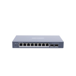 HIKVISION DS-3E1510P-SI Switch Gigabit PoE+ / Administrable / 8 Puertos Gigabit PoE+ / 2 Puertos SFP / Configuracion Nube Hik-Partner Pro / Modo Extendido hasta 300 Metros / 110 W