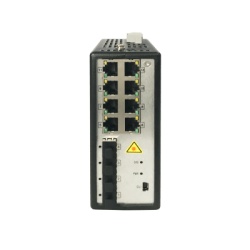 HIKVISION DS-3T3512P Switch Industrial Administrable / 8 Puertos Gigabit PoE+ 30W / 4 Puertos SFP / 250W Total / 48-57 VCD / -40°C a 75°C / 140×52×110 mm / 5.5×2.0×4.3 pulgadas