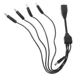 HIKVISION DS-5WAYC Cable de Distribución de Alimentación / 5 Vías / 4 Cámaras TurboHD / 12 VCC / 500 mA por Canal / Conector Plug 2.5'