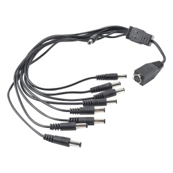 HIKVISION DS-9WAYC Cable de alimentación multivía / 9 vías / 8 cámaras TurboHD / 12 VCC / 500 mA por canal / Conector plug 3.5 mm