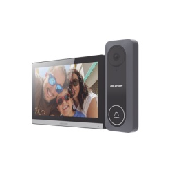 HIKVISION DS-KIS312-P Videoportero Híbrido / Pantalla Táctil 7" / Wi-Fi 2.4 GHz / Cámara 1 Megapixel / TurboHD / Gran Angular 130° / IR 3 m (9.8 ft) / Audio Bidireccional