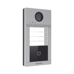 HIKVISION DS-KV8413-WME1(C) Videoportero IP 2 Megapixel / Llamada y Apertura Remota desde App Hik-Connect (Requiere monitor )/ PoE / Exterior IP65 + Antivandalico IK08 / 4 Departamento / Apertura con