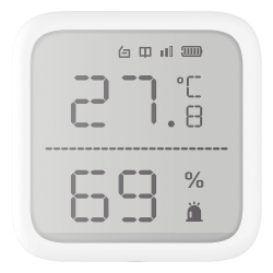 HIKVISION DS-PDTPH-E-WB Detector de Temperatura y Humedad Inalámbrico / Rango -35°C a 99°C / Alcance 800 m (2624.7 ft) / Cifrado AES-128 / 2.7"