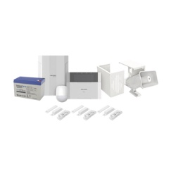 HIKVISION DS-PHA64-LP/PLUS Kit Panel de Alarma Híbrido / 64 Zonas / Monitor LCD con Lector de Tags / PIR 18 m (59.1 ft) / Sirena 118 dB / Batería 12V 7 Ah