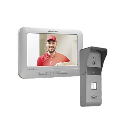 HIKVISION DSKIS203T/K Kit de Videoportero Analogico con Pantalla LCD a Color de 7" / Frente de Calle para Exterior IP65 / Salida de Relevador