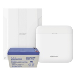 HIKVISION DSPWA48KS/EXP Kit de Alarma Inalámbrica / Conversión de 16 Zonas Cableadas / Comunicación 3G/4G Dual SIM / 48 Zonas Totales / Batería de Respaldo 12V 7Ah / Cifrado AES-128