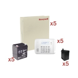 HONEYWELL HOME RESIDEO VISTA48-KIT5 Kit de 5 paneles VISTA-48LA / 8 zonas cableadas + 40 inalámbricas c/u / teclado 6162RF / batería y transformador incluidos / sin comunicador