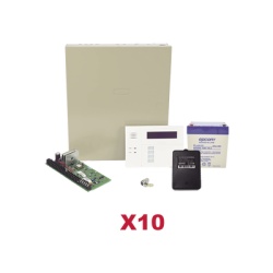 HONEYWELL HOME RESIDEO VISTA48KIT10/6160RF Kit mayorista 10 unidades / Panel híbrido intrusión / 8 zonas cableadas, ampliable a 48 / Teclado 6160RF