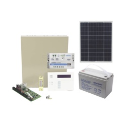 HONEYWELL HOME RESIDEO VISTA48SOLAR/6160RF Panel de alarma VISTA-48LA / Módulo solar PRO8512 85W / Controlador LS1024EU 10A / Batería AGM 12V 100Ah / Botón de pánico SS075CQ
