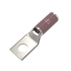 HUBBELL BURNDY HUB-YA2-CL6 Zapata Terminal de Compresion de Cobre Electrolitico Estanado de Canon Corto para Tornillo de 1/2" y Calibre 2 AWG.