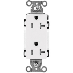 HUBBELL HUB-DR20-WHI-TR Contacto Duplex Decorador 20 A 125V / Resistente a manipulaciones / 2 Polos 3 Hilos/ Nema 5-20 R / Color Blanco / Grado Industrial.